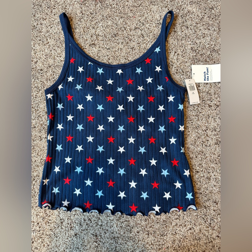 Old Navy Cropped Patriotic Tank Medium TALL